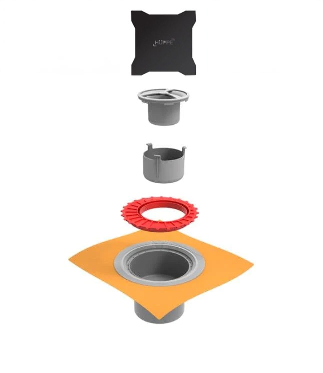 Hüppe Master S_Yalitimli 10X10 Mat Si̇yah Yandan Çikişli + Su Gi̇deri̇