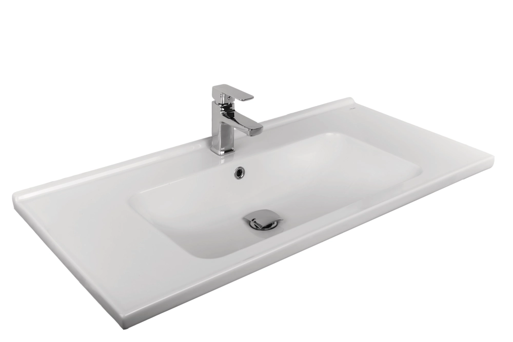 VALE 100X50 LAVABO ORTA ARMATÜR DELİKLİ BEYAZ