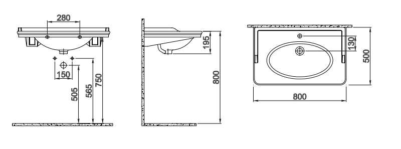ARTDECO 80 CM ETAJERLİ LAVABO BEYAZ
