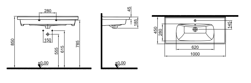 IDEA 2.0 100X45 ETAJERLİ LAVABO BEYAZ