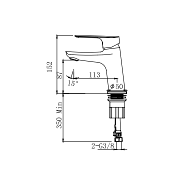 TANDEM LAVABO BATARYASI GUN GREY