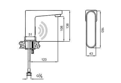 INOVA MONO FOTOSELLİ LAVABO BATARYASI (ELEKTRİKLİ/PİLLİ)
