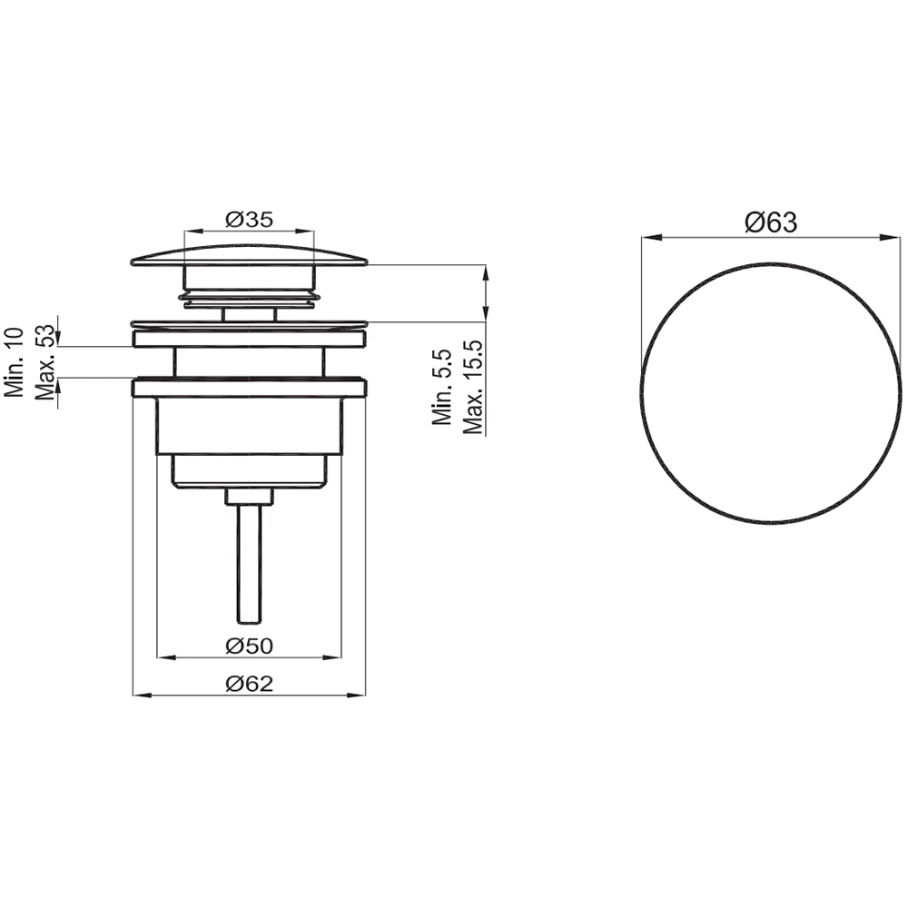 NOV UNIVERSAL LAVABO SÜZGEÇİ YUVARLAK KROM