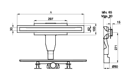 KALE SMARTLINE QDRAİN 40 CM SATİNE INOX DUŞ KANALI YANDAN ÇIKIŞLI